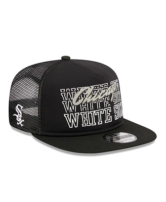 Men's New Era Black Chicago White Sox Street Team A-Frame Trucker 9FIFTY Snapback Hat