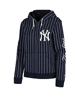 Women's New Era Navy York Yankees Pinstripe Tri-Blend Full-Zip Jacket