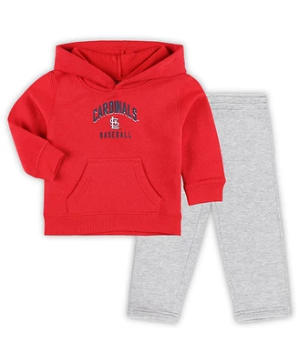 Baby Boys and Girls Red, Heather Gray St. Louis Cardinals Play by Pullover Hoodie Pants Set