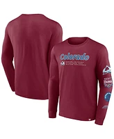 Men's Fanatics Burgundy Colorado Avalanche Strike the Goal Long Sleeve T-shirt