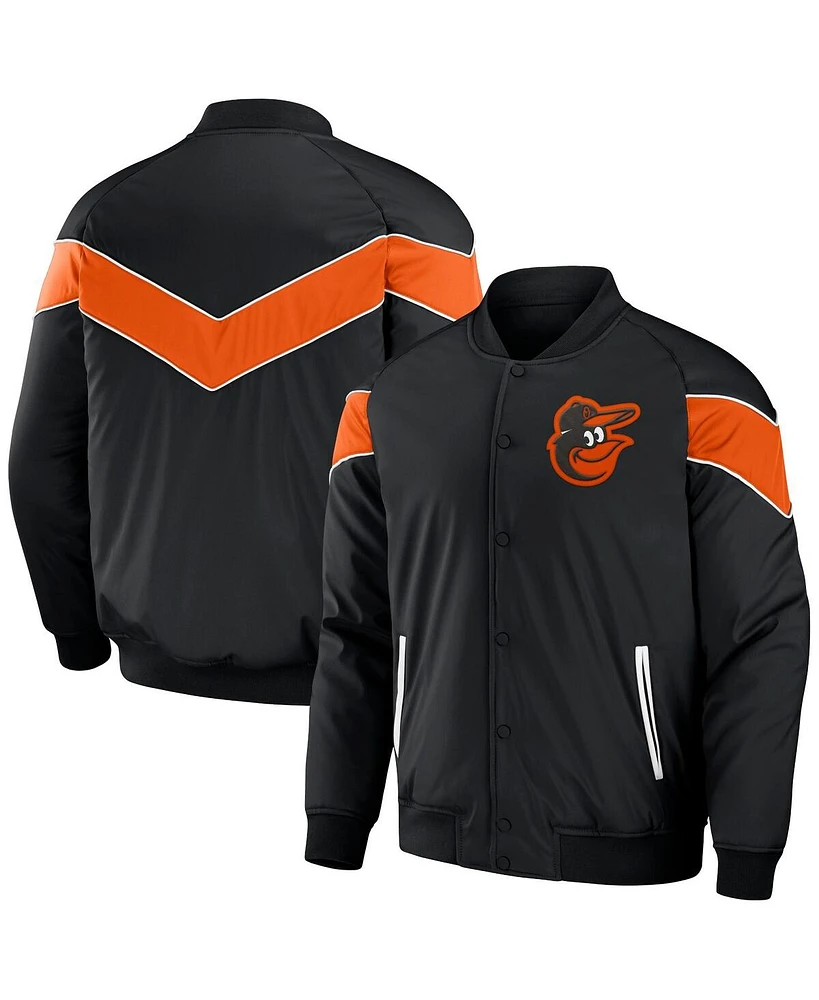 Men's Darius Rucker Collection by Fanatics Black Baltimore Orioles Baseball Raglan Full-Snap Jacket