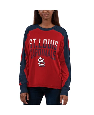 Women's G-iii 4Her by Carl Banks Red, Navy St. Louis Cardinals Smash Raglan Long Sleeve T-shirt