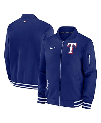 Men's Nike Royal Texas Rangers Authentic Collection Full-Zip Bomber Jacket