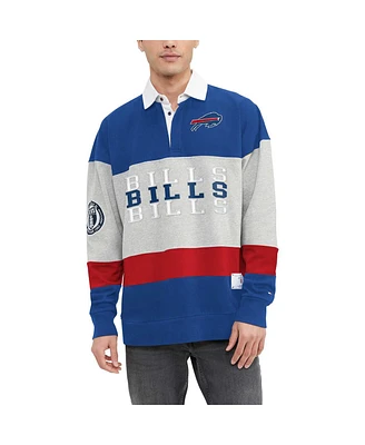 Men's Tommy Hilfiger Royal Buffalo Bills Connor Oversized Rugby Long Sleeve Polo Shirt
