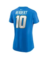 Women's Nike Justin Herbert Powder Blue Los Angeles Chargers Player Name and Number T-shirt