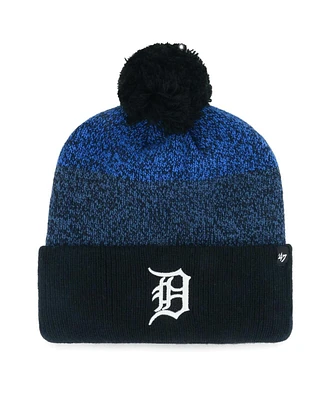 Men's '47 Brand Navy Detroit Tigers Darkfreeze Cuffed Knit Hat with Pom