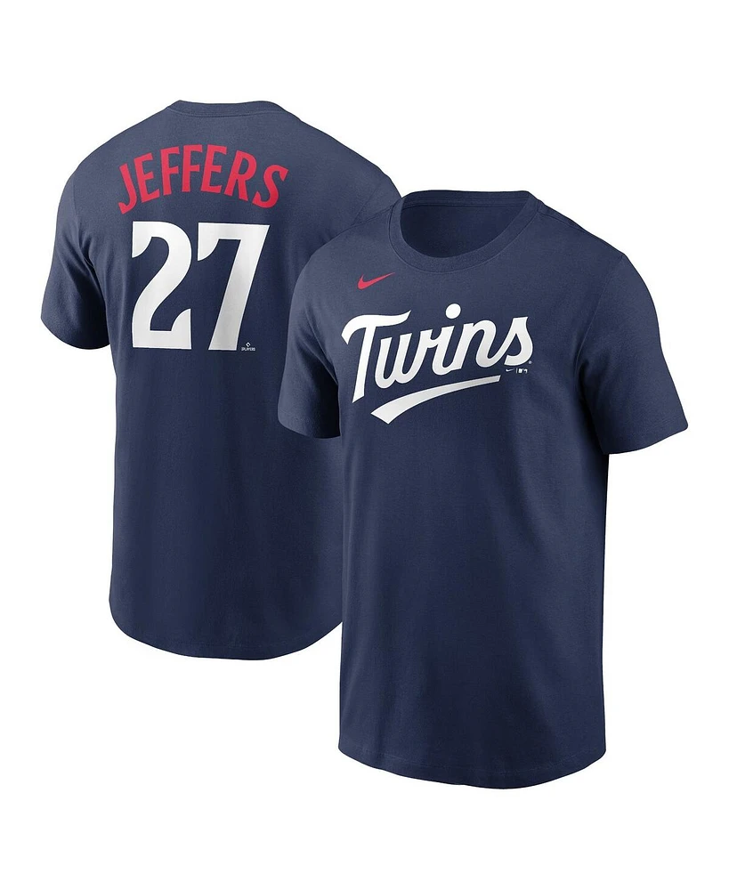 Men's Nike Ryan Jeffers Navy Minnesota Twins Player Name and Number T-shirt