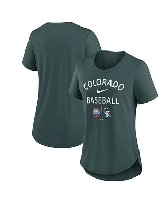 Women's Nike Hunter Green Colorado Rockies City Connect Tri-Blend T-shirt