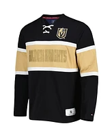 Men's Tommy Hilfiger Black Vegas Golden Knights Walter Lace-Up Long Sleeve Top