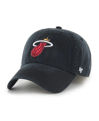 Men's '47 Brand Black Miami Heat Classic Franchise Fitted Hat