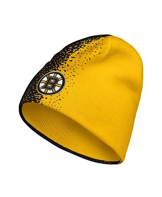 Men's adidas Black, Gold Boston Bruins Split Knit Hat