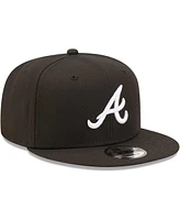 Men's New Era Black Atlanta Braves Team 9FIFTY Snapback Hat