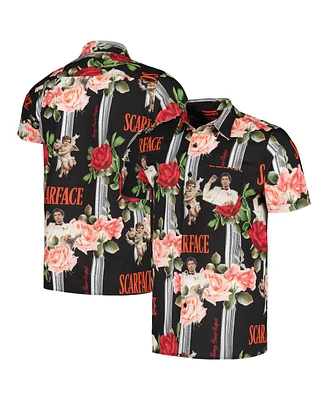 Men's and Women's Black Scarface Cherub Button-Up Shirt