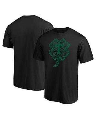 Men's Fanatics Black Texas Rangers St. Patrick's Day Celtic Charm T-shirt