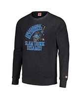 Men's and Women's Homage Charcoal Distressed Orlando Magic Slam Dunk Sesame Tri-Blend Crew Raglan Pullover Sweatshirt