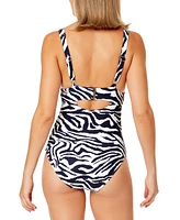 Anne Cole Women's V-Neck Shirred One-Piece Swimsuit