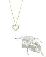 Adornia 14K Gold-Plated Crystal Baguette Heart Pendant Necklace