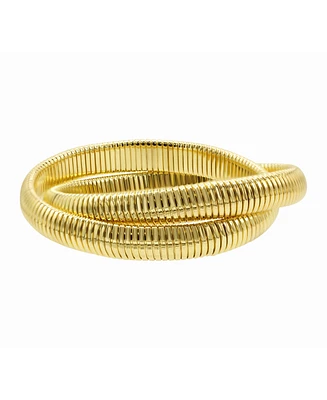 Adornia 14K Gold-Plated 2-Layer Omega Chain Bracelet