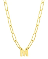 Adornia Tarnish Resistant 14K Gold-Plated Mini Initial Paperclip Chain Necklace