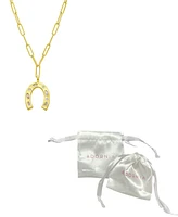 Adornia 14K Gold-Plated Paperclip Horseshoe Necklace