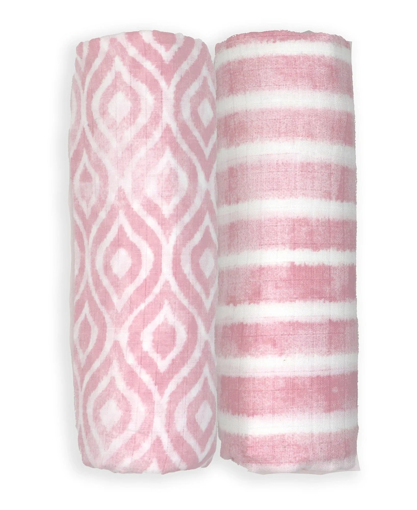 Tendertyme Baby Girls Muslin Swaddle Blankets, Pack of 2