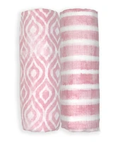 Tendertyme Baby Girls Muslin Swaddle Blankets, Pack of 2