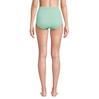 Lands' End Women's Tummy Control Gingham Tugless High Waisted Bikini Bottoms