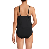 Lands' End Women's Scoop Neck One Piece Fauxkini Swimsuit