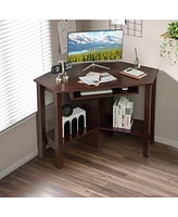 Wooden Study Computer Corner Desk with Drawer