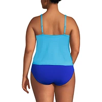 Lands' End Plus Scoop Neck One Piece Fauxkini Swimsuit