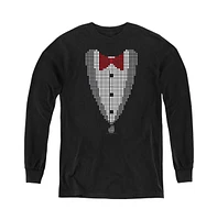 Big Bang Theory Boys Youth Pixelated Tux Long Sleeve Sweatshirt