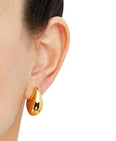 Polished Teardrop Sculptural Stud Earrings in 14k Gold, 22mm