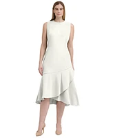 Calvin Klein Women's Flounce-Hem Sleeveless Midi Dress