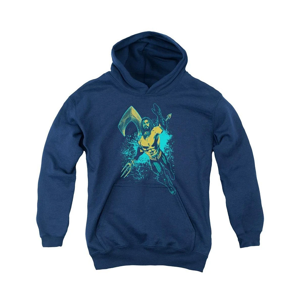 Aquaman Movie Boys Youth Make A Splash Pull Over Hoodie / Hooded Sweatshirt