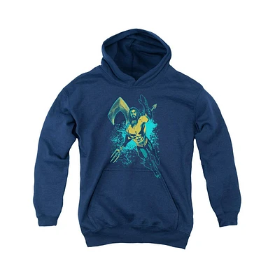 Aquaman Movie Boys Youth Make A Splash Pull Over Hoodie / Hooded Sweatshirt