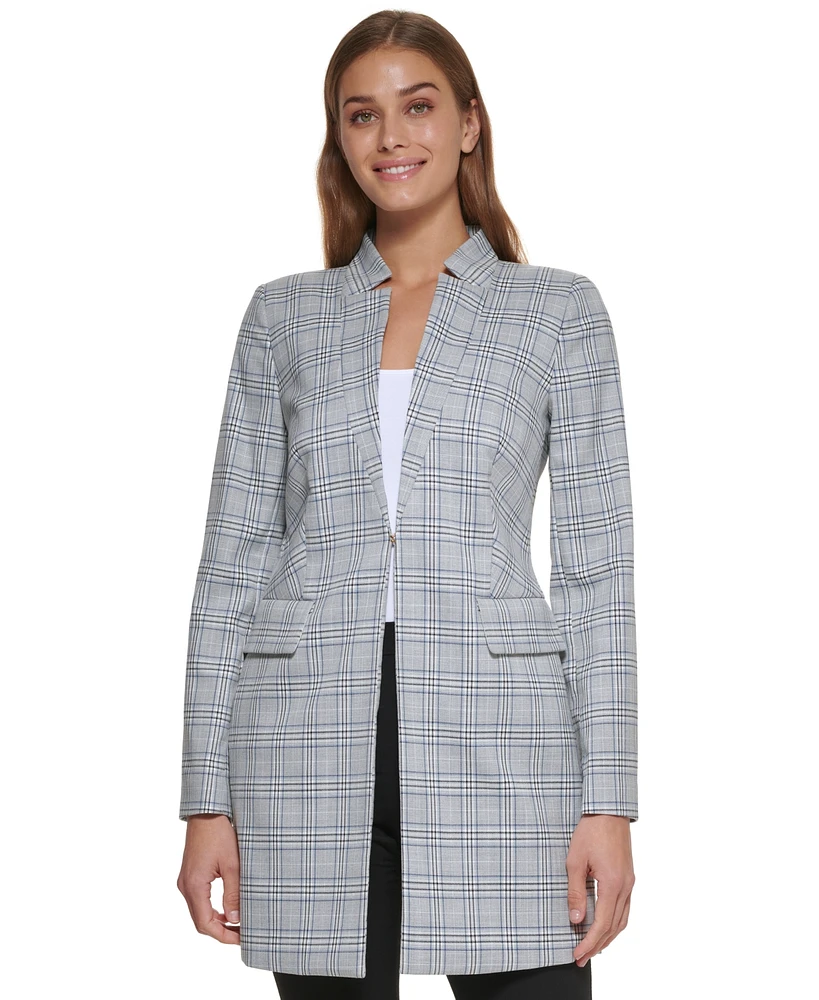 Dkny Petite Plaid Topper Jacket