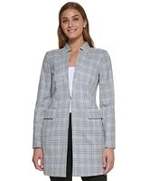 Dkny Petite Plaid Topper Jacket