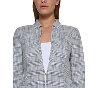 Dkny Petite Plaid Topper Jacket