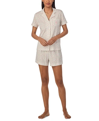 Lauren Ralph Women's 2-Pc. Ditsy Floral Boxer Pajamas Set