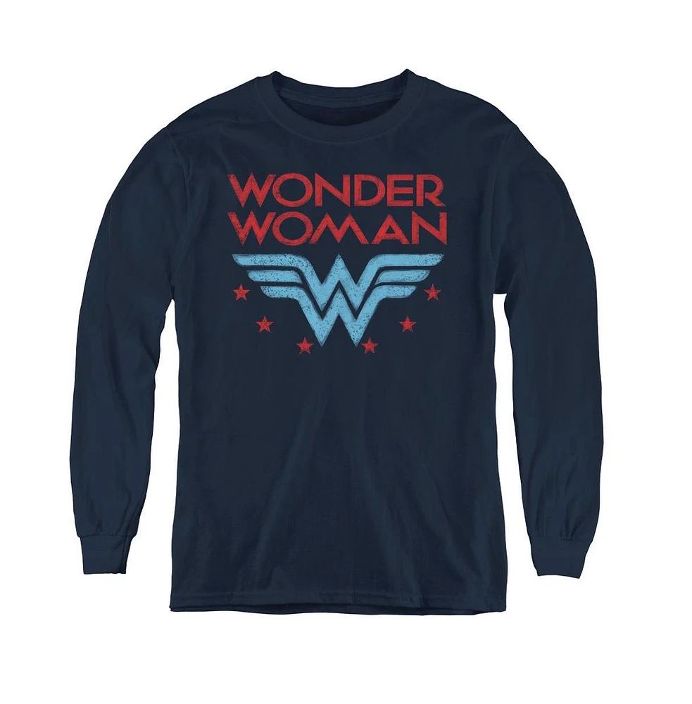 Wonder Woman Boys Dc Youth Comics Stars Long Sleeve Sweatshirt