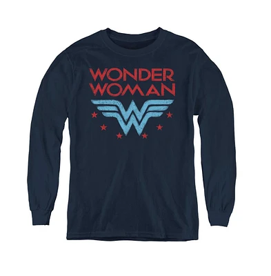 Wonder Woman Boys Dc Youth Comics Stars Long Sleeve Sweatshirt