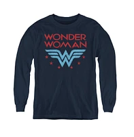 Wonder Woman Boys Dc Youth Comics Stars Long Sleeve Sweatshirt