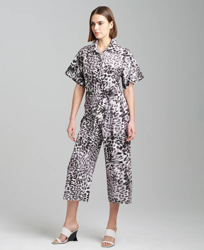 Natori Women's Animal-Print Cropped Jumpsuit