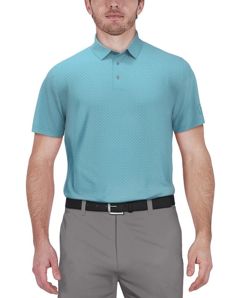 Pga Tour Men's Short-Sleeve Geo Jacquard Performance Polo Shirt