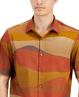 Alfani Men's Terrain Short Sleeve Button Front Shirt, Created for Macy's