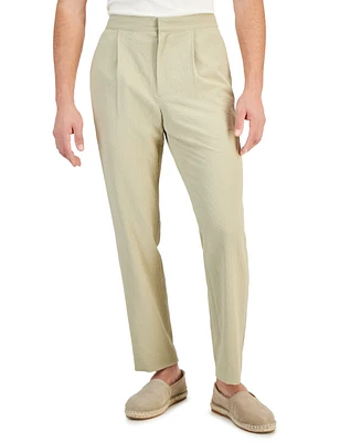 Alfani Men's Classic-Fit Textured Seersucker Suit Pants, Created for Macy's