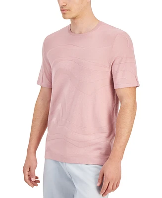 Alfani Men's Tonal Wave Jacquard T-Shirt, Created for Macy's