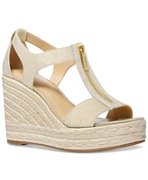 Michael Kors Berkley Zipper Espadrille Platform Wedge Sandals