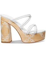 Michael Kors Corrine Slip On Strappy Espadrille Platform Sandals