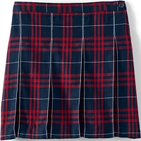 Lands' End Big Girls School Uniform Plaid Box Pleat Skirt Top of the Knee